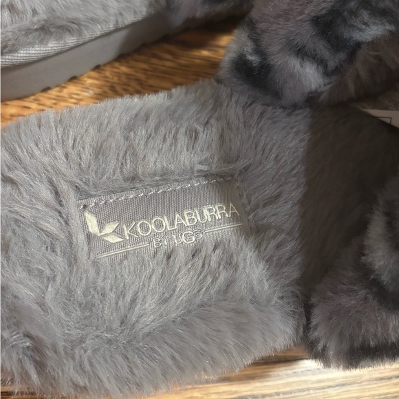 Koolaburra by UGG | Starleen Gray Leopard Fluff‎ Slippers #1141670 Women’s Sz 8 - Picture 4 of 7